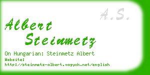 albert steinmetz business card